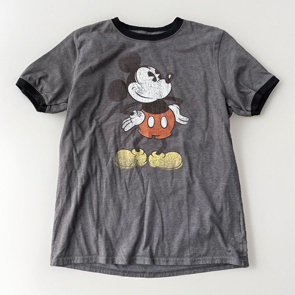 Disney Parks Youth Gray Mickey Mouse Tee Shirt Size XL Soft